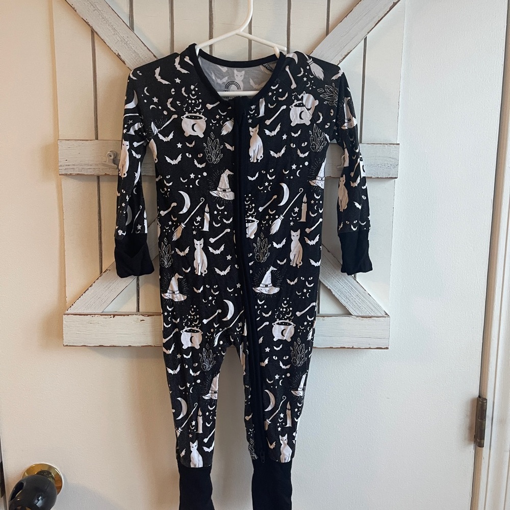 Emerson and Friends Black Halloween Bamboo Zippy Pajamas